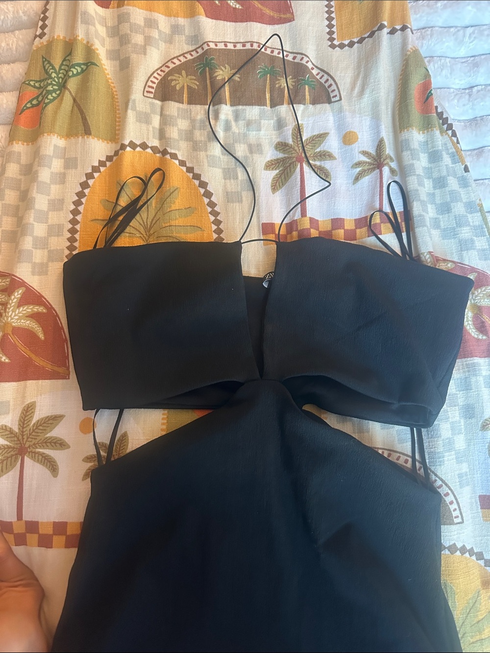 ZARA Black Strapless Cutout Maxi Dress - Picture 2 of 2